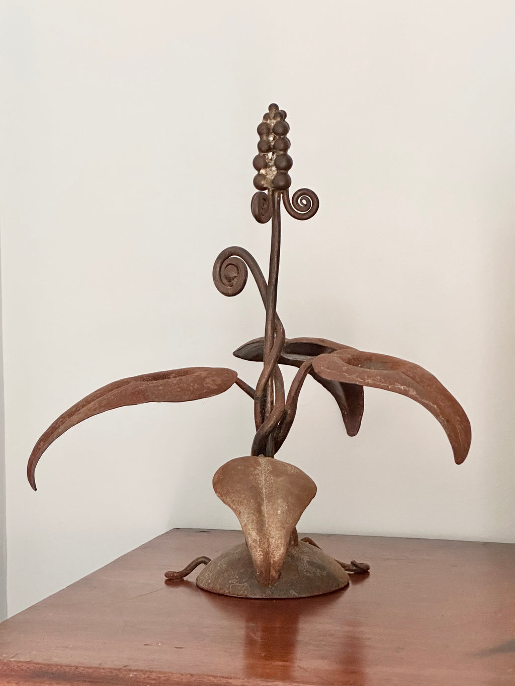 Wrought iron candle holder